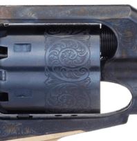 1858 Remington 8" .44 caliber Casehardened Frame Charcoal Blue Finish Engraved