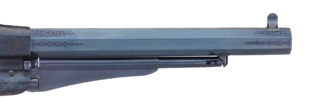 1858 Remington 8" .44 caliber Casehardened Frame Charcoal Blue Finish Engraved