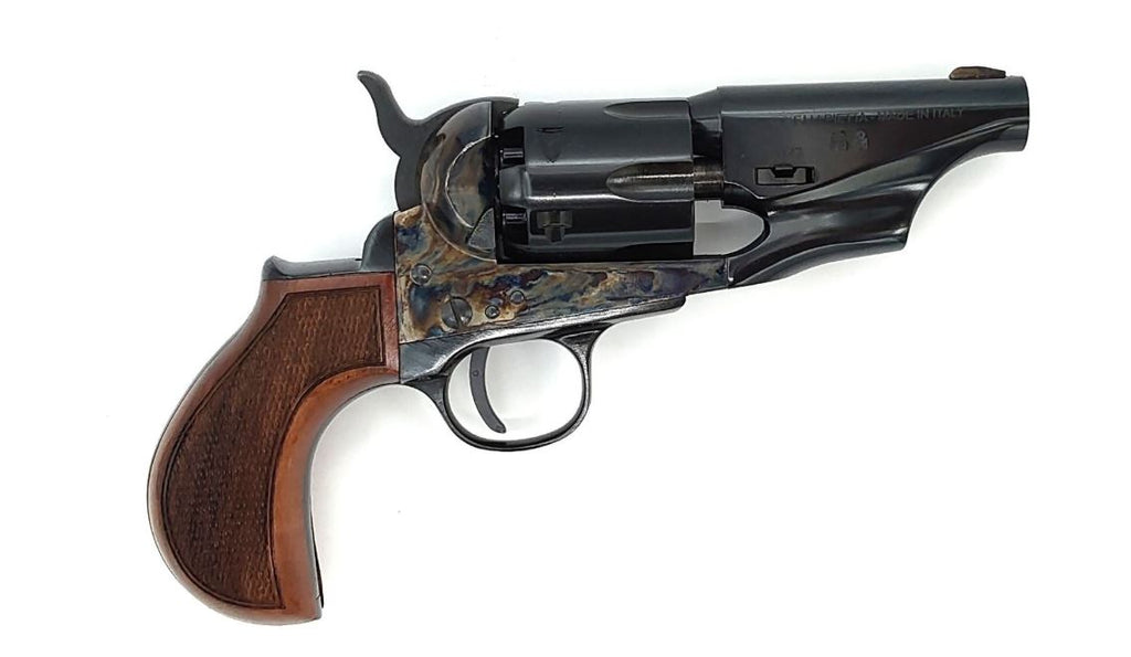 1860 Snub Nose 3" .36 Checkered Flattop Birdshead Grip Half Fluted