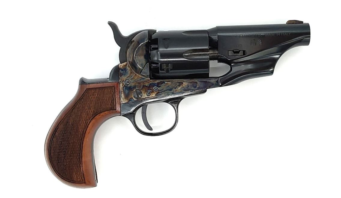 1860 Snub Nose 3" .36 Checkered Flattop Birdshead Grip Half Fluted