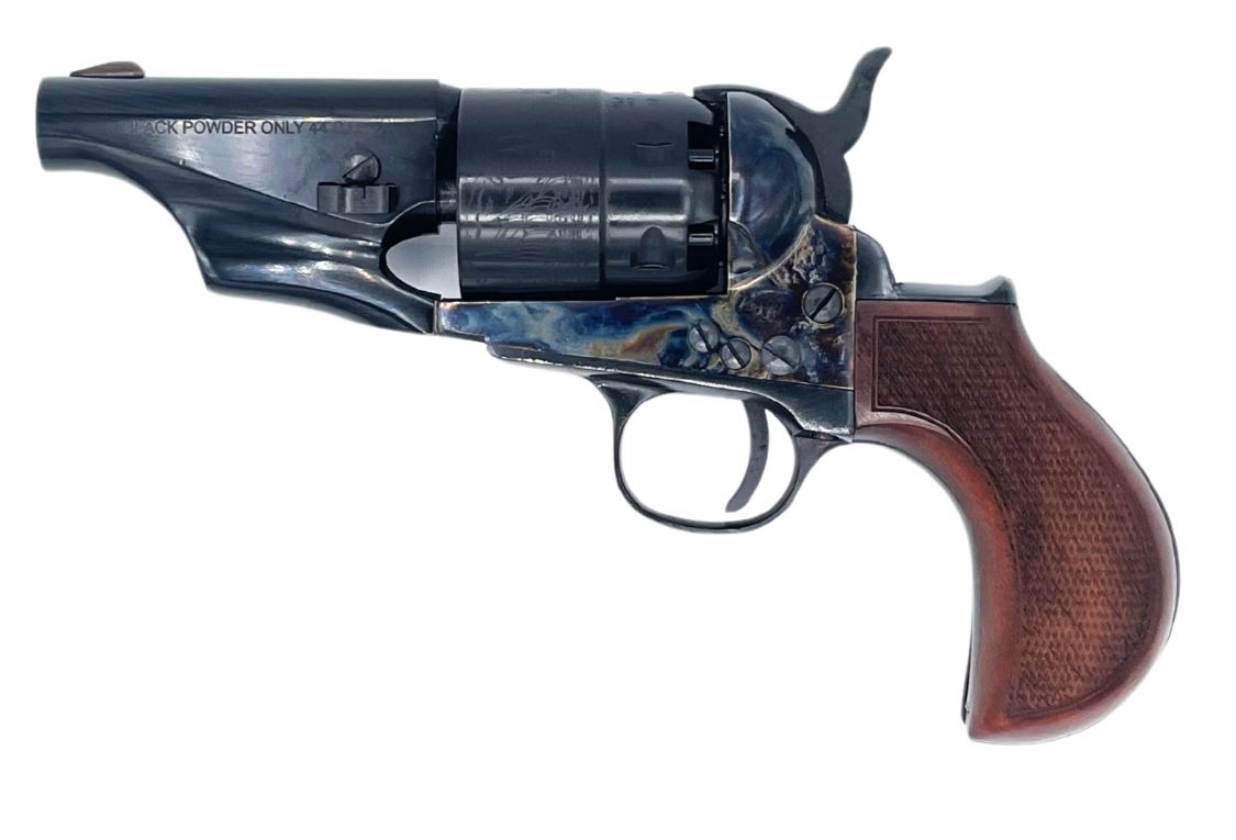 1860 Snub Nose 3" .36 Checkered Flattop Birdshead Grip Half Fluted