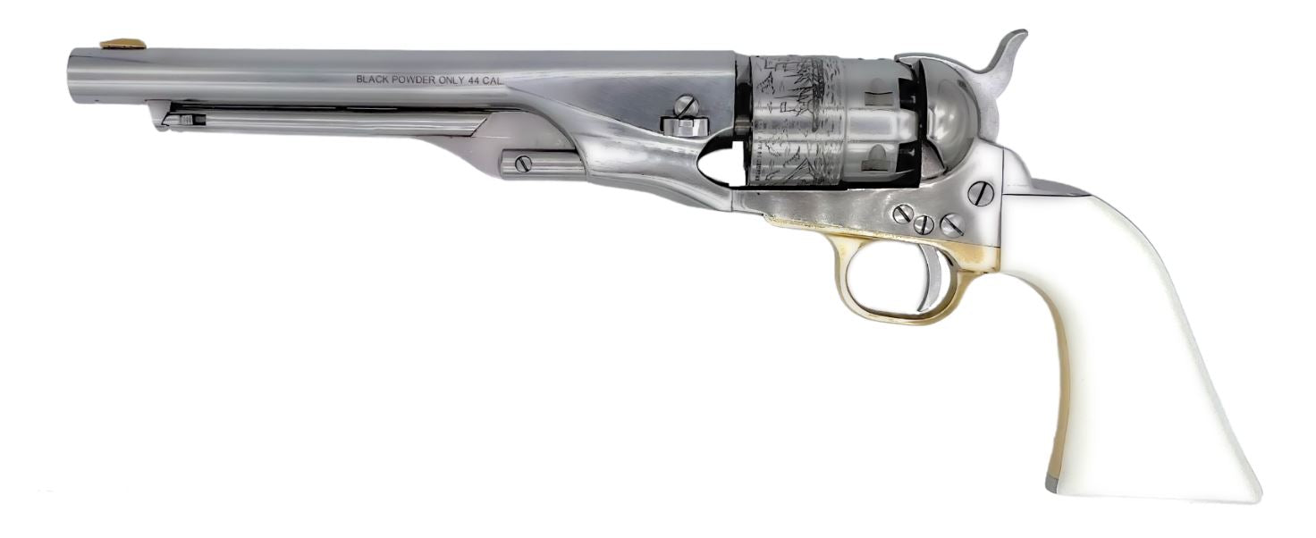 1860 Army Revolver White 8" .44 White Grip