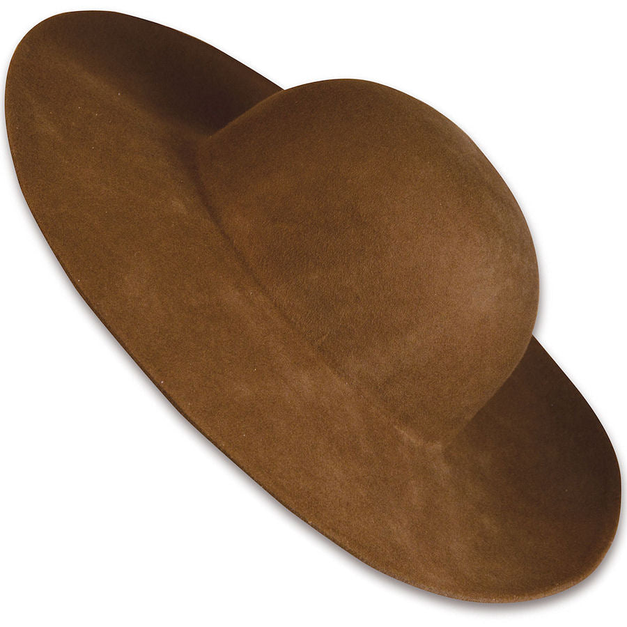 18th–19th Century Style Hat Blank – Brown 100% Wool Felt