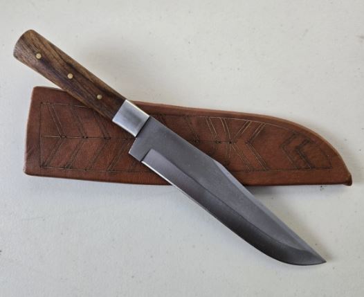 Wood Handle Rifleman’s Belt Knife with Leather Sheath